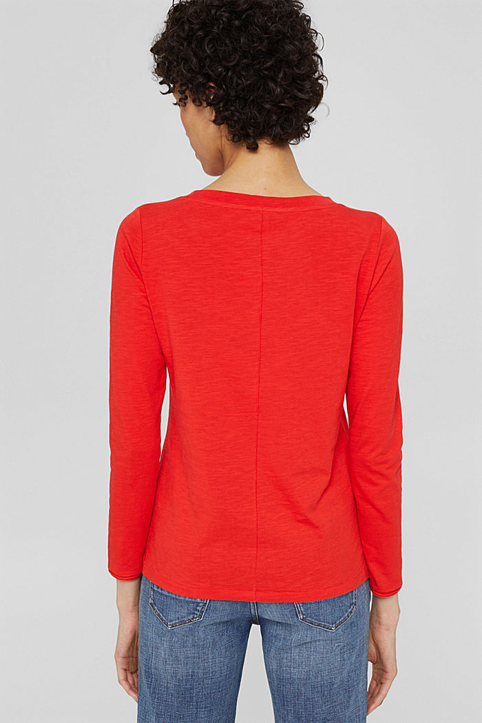 Long sleeve top made of 100% organic cotton, ORANGE RED, detail image number 3