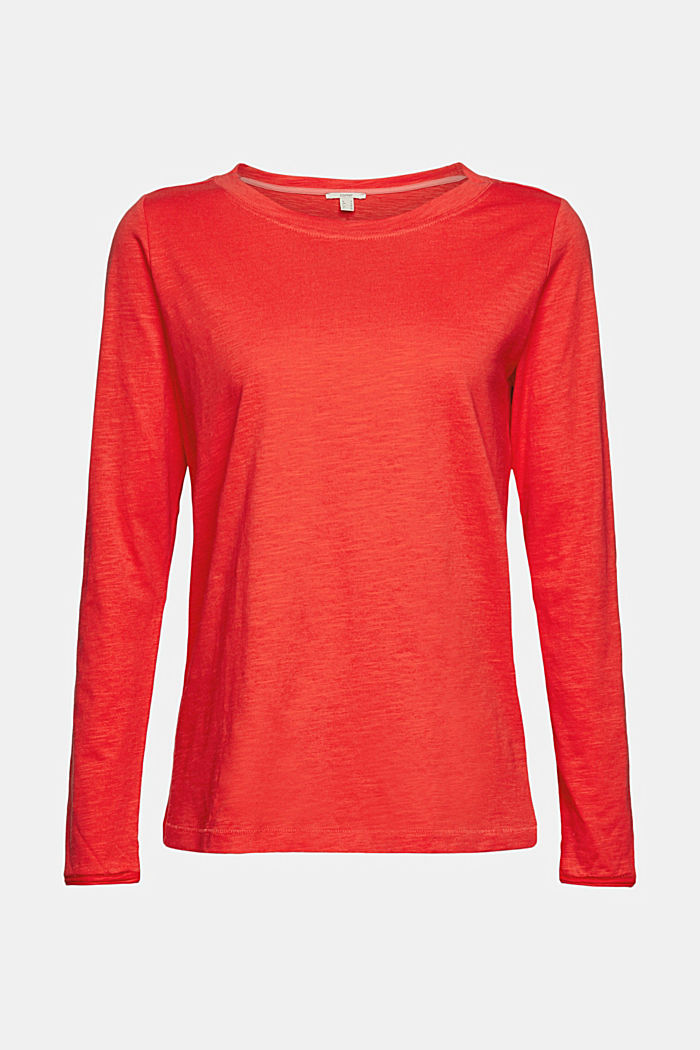 Long sleeve top made of 100% organic cotton, ORANGE RED, detail image number 6