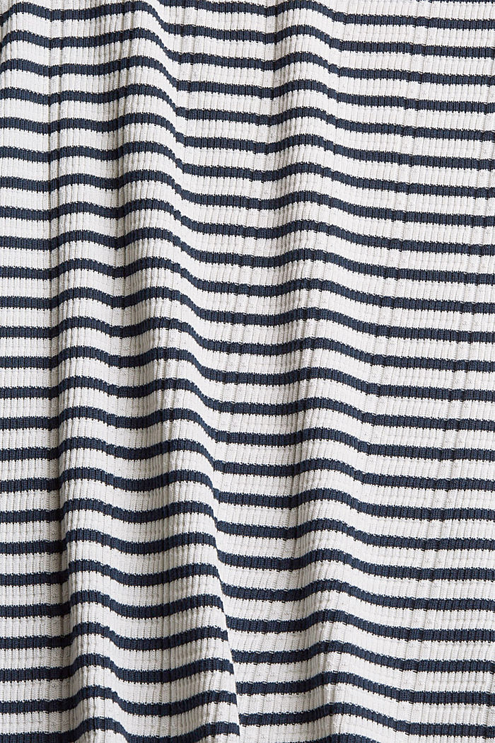 Rippstrick-Shirt mit Streifen, Baumwoll-Mix, OFF WHITE, detail image number 4