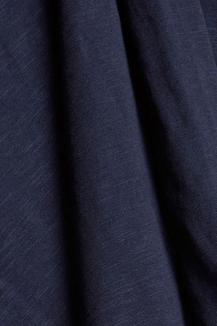 Embroidered long sleeve top, 100% cotton, NAVY, detail image number 4