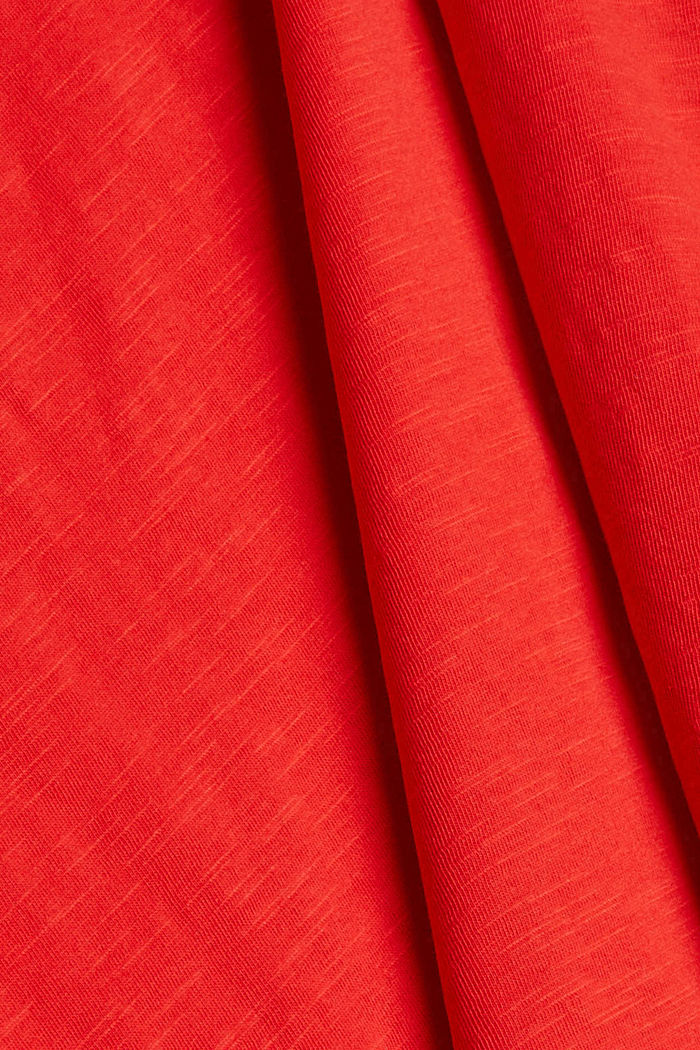 T-shirt brodé à manches longues, 100 % coton, ORANGE RED, detail image number 4