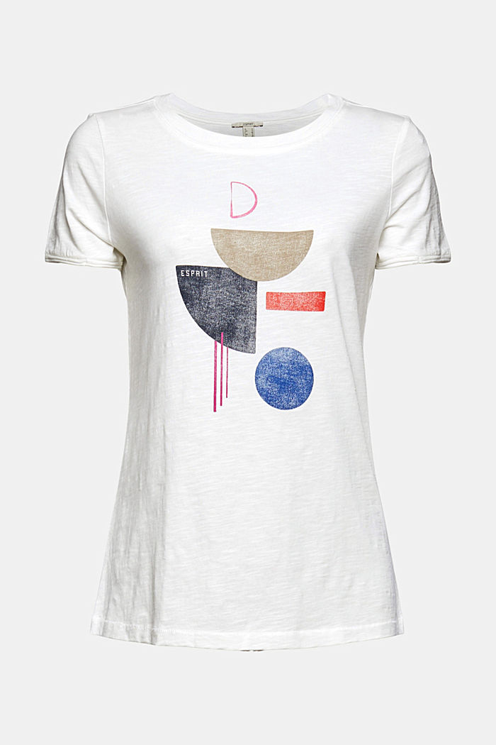 T-Shirt mit Print, 100% Organic Cotton, OFF WHITE, overview