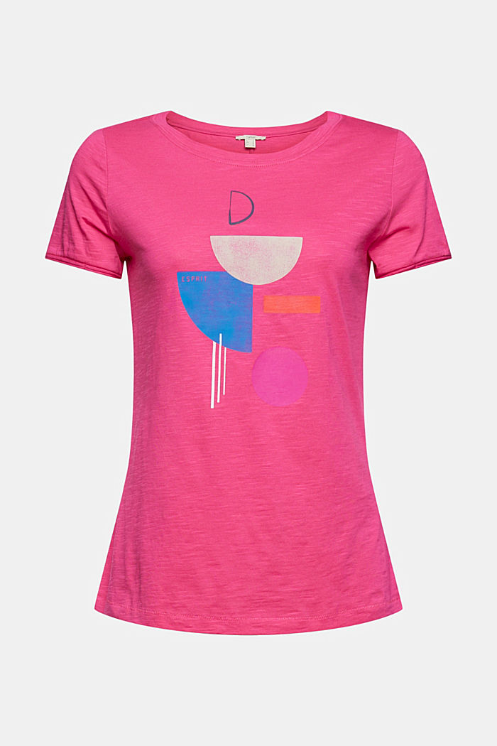 T-shirt con stampa, 100% cotone biologico, PINK FUCHSIA, detail image number 6