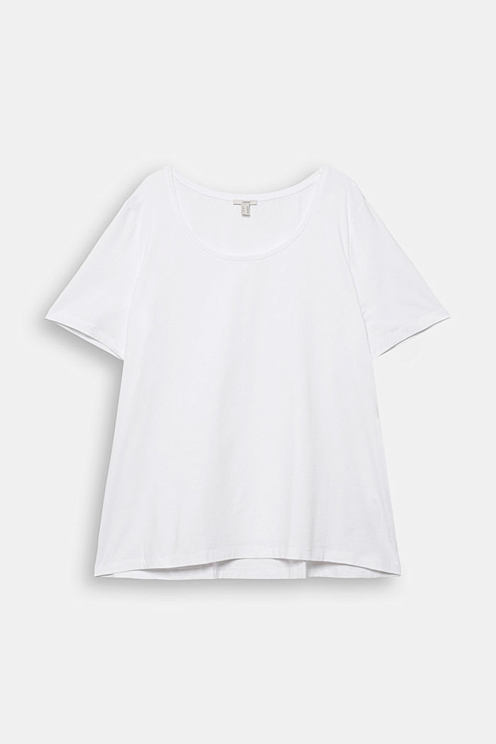CURVY T shirt van biologisch katoen, WHITE, overview
