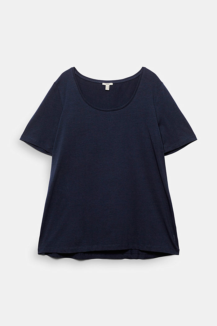 CURVY t-shirt in cotone biologico, NAVY, overview