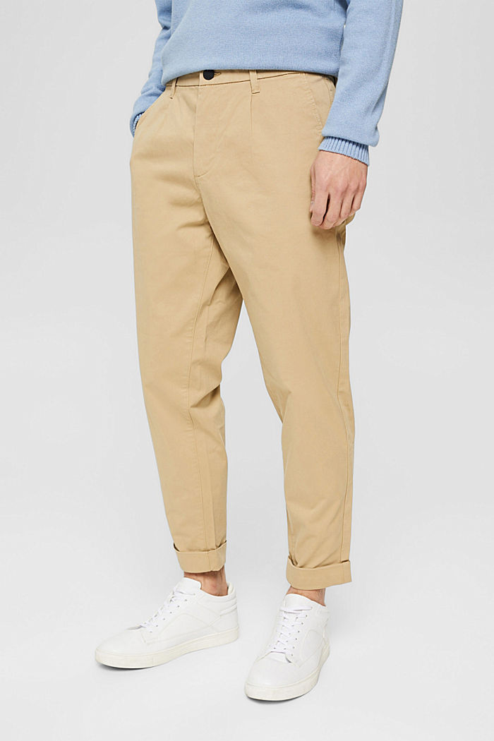 Pants woven Loose Cropped Fit, BEIGE, detail image number 0