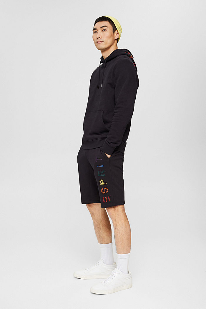 Blended cotton sweat shorts, BLACK, detail image number 1