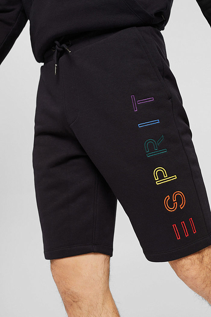 Blended cotton sweat shorts, BLACK, detail image number 2