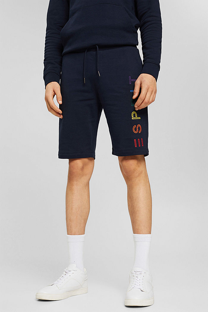 Blended cotton sweat shorts, NAVY, detail image number 0
