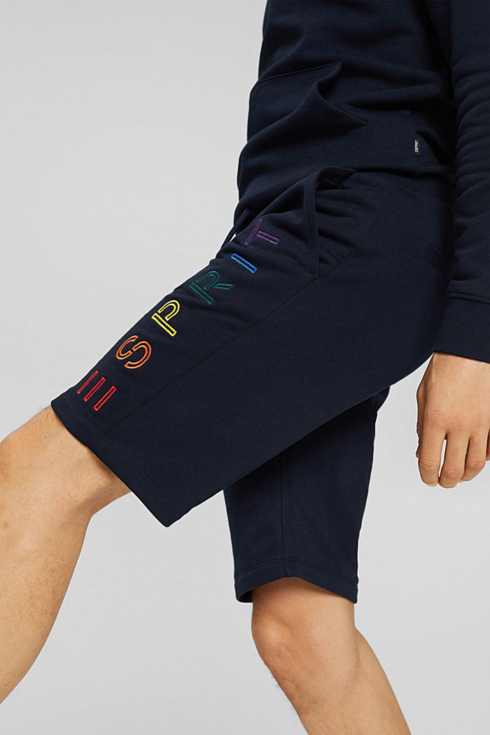 Blended cotton sweat shorts, NAVY, detail image number 2