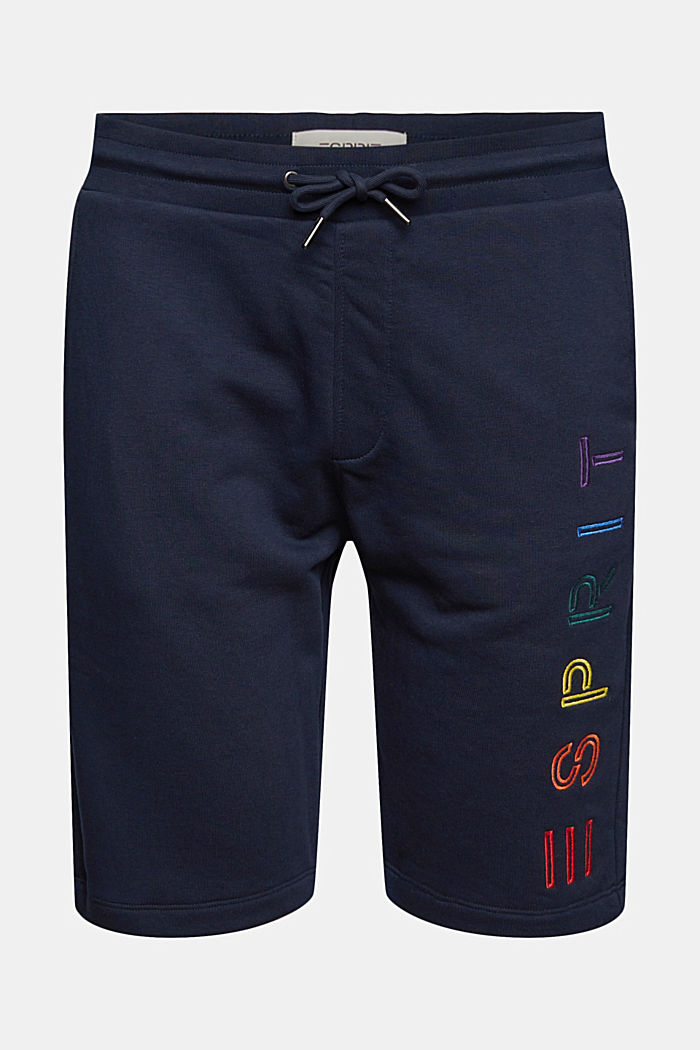 Blended cotton sweat shorts, NAVY, overview