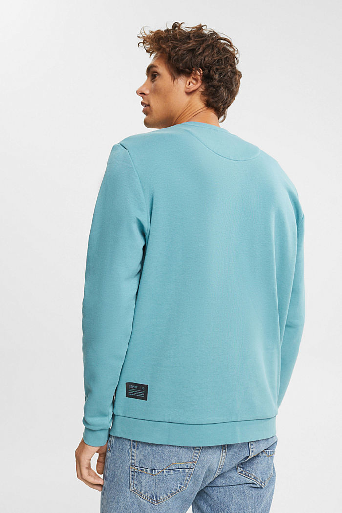 Sweatshirt mit Print aus Baumwoll-Mix, TURQUOISE, detail image number 3