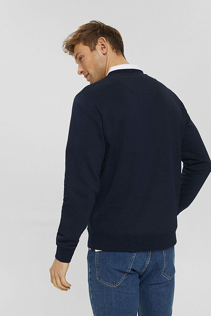 Recycled: sweatshirt with logo embroidery, NAVY, detail image number 3