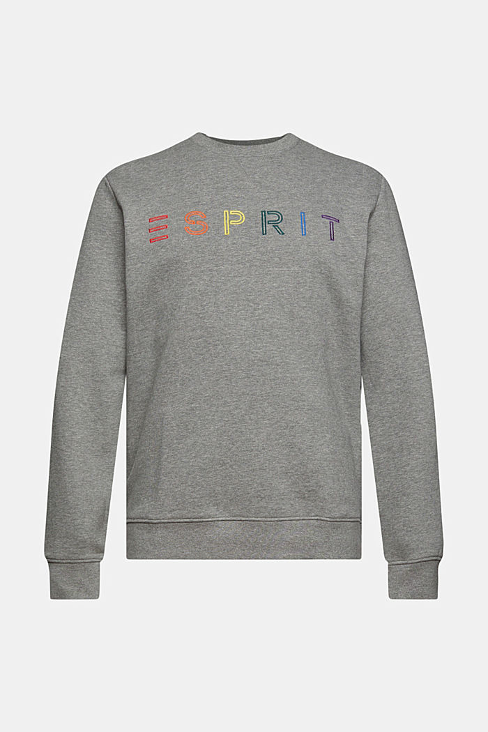 Recycled: sweatshirt with logo embroidery, MEDIUM GREY, overview