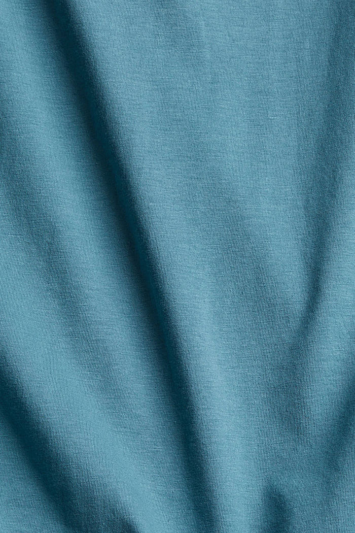 Jersey shirt met logoprint, TURQUOISE, detail image number 4