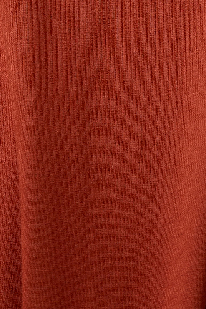 Jersey T-shirt with a logo, RUST BROWN, detail image number 4