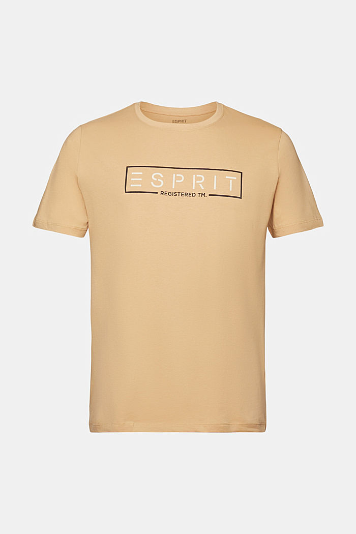 Jersey T-shirt with a logo, SAND, overview