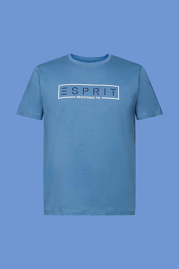 Jersey-T-Shirt mit Logo, BLUE, overview