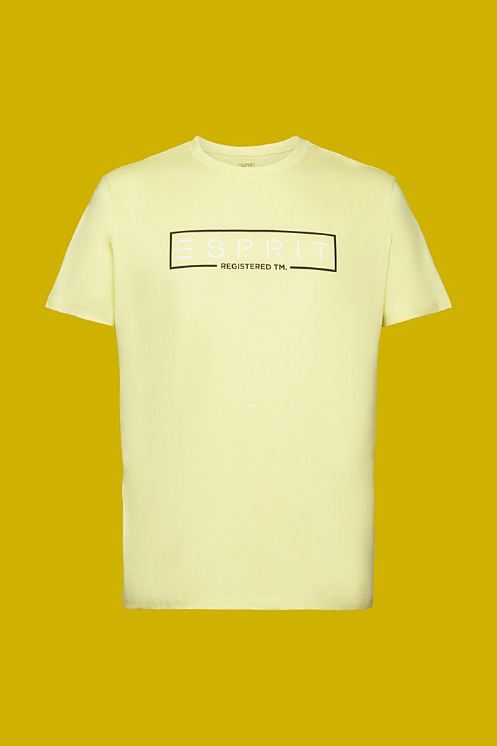 Jersey T-shirt with a logo, YELLOW, overview