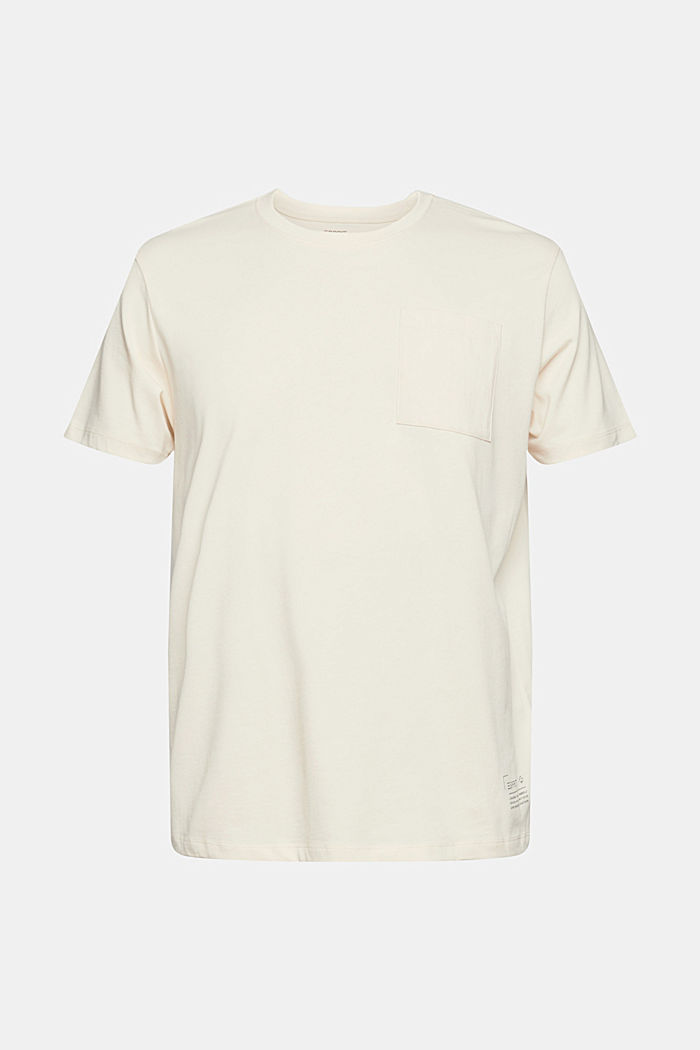 Jersey-T-Shirt aus 100% Pima Baumwolle, CREAM BEIGE, overview