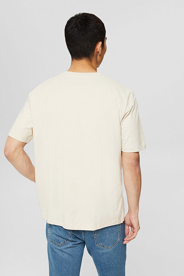 Jersey-Shirt mit Stickerei, 100% Baumwolle, CREAM BEIGE, detail image number 3