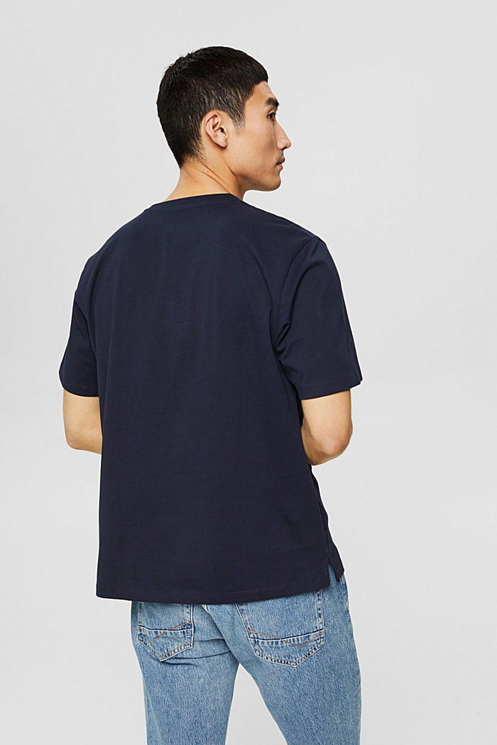 Jersey-Shirt mit Stickerei, 100% Baumwolle, NAVY, detail image number 3