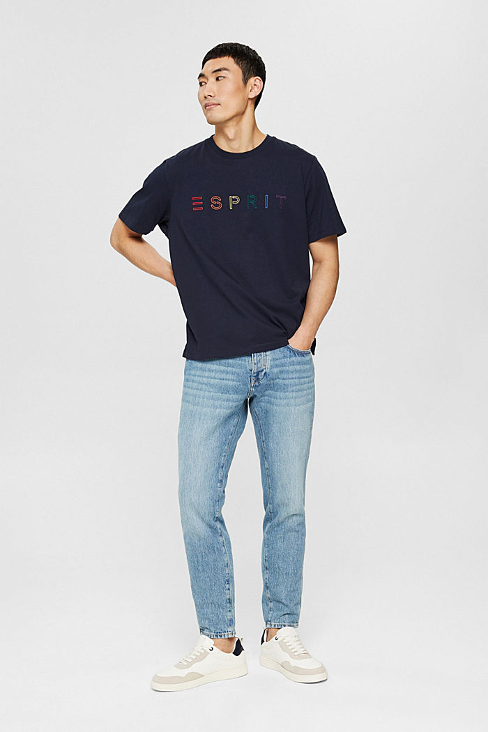 Jersey-Shirt mit Stickerei, 100% Baumwolle, NAVY, detail image number 5