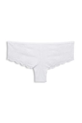 ESPRIT En matière recyclée : shorty brésilien à dentelle