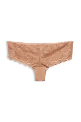 ESPRIT En matière recyclée : shorty brésilien à dentelle