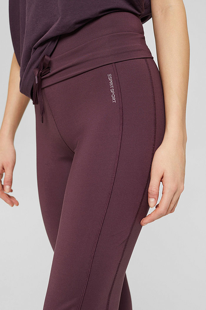 Sports trousers with E-DRY technology, made of recycled material, AUBERGINE, detail image number 2