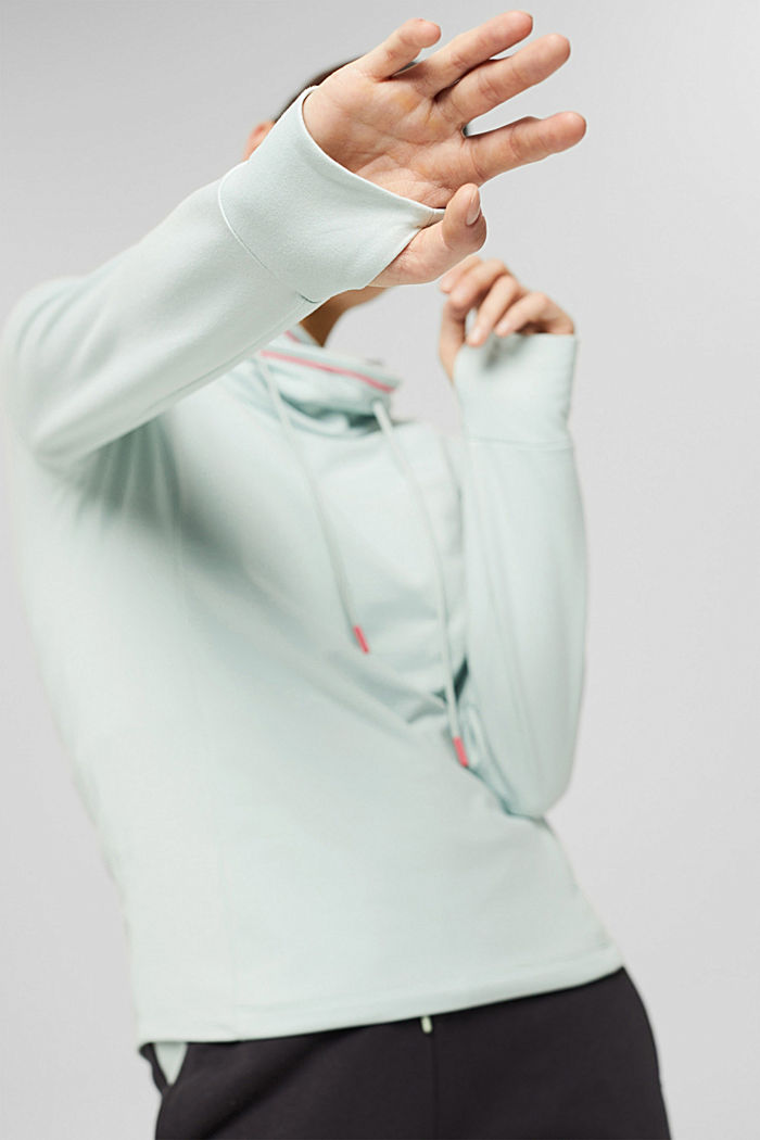 Made of recycled material: active sweatshirt with E-DRY, PASTEL GREEN, detail image number 5