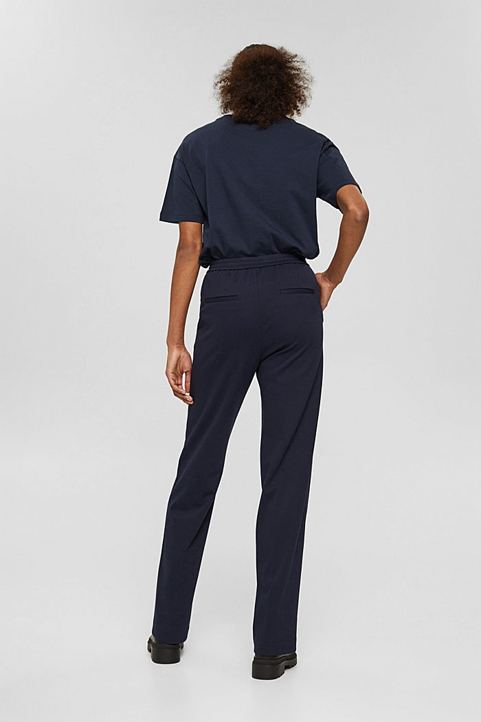 Stretch trousers with an elasticated waistband, NAVY, detail image number 3