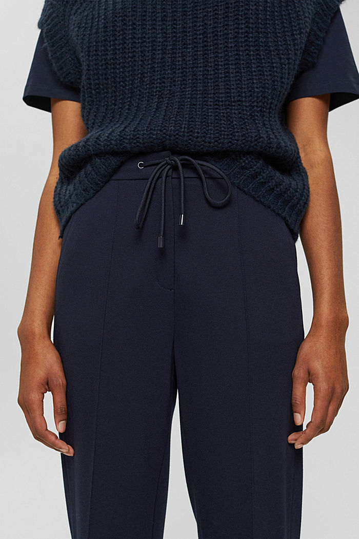 Stretch trousers with an elasticated waistband, NAVY, detail image number 2