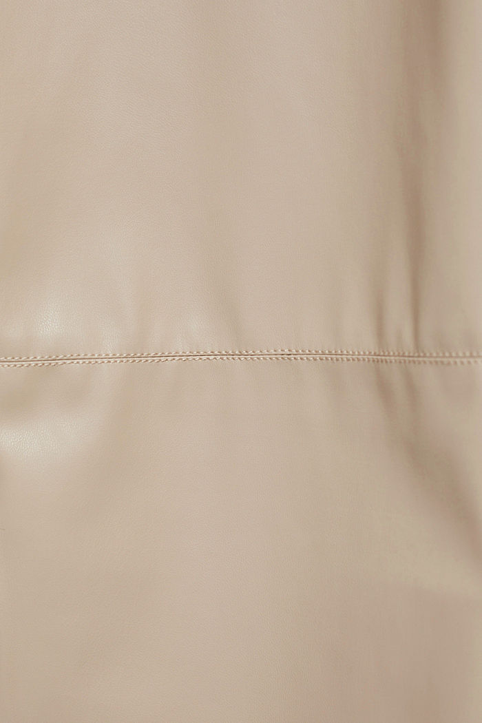 Cropped trousers in faux leather, LIGHT TAUPE, detail image number 4