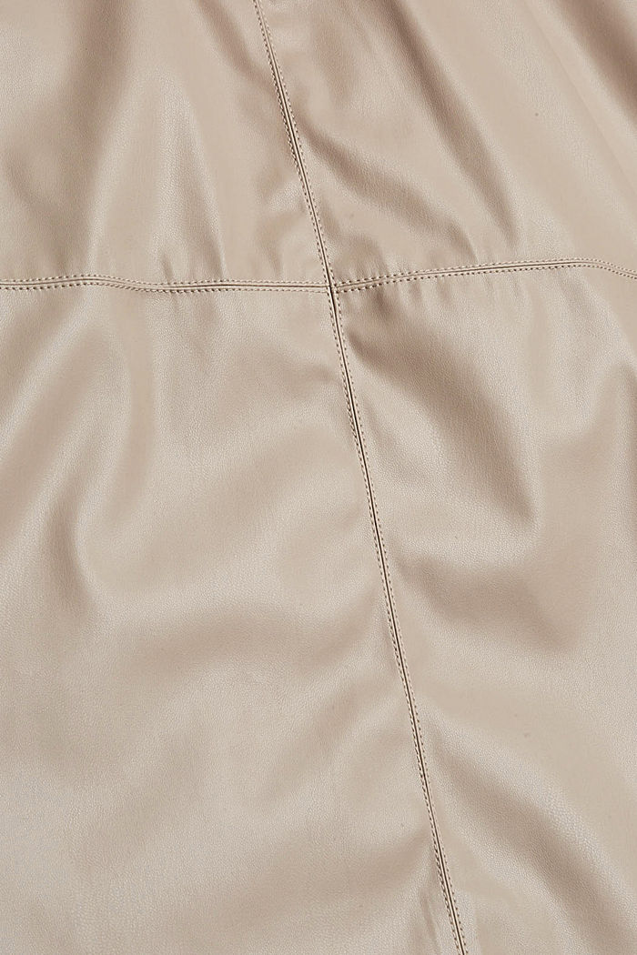 Knee-length faux leather skirt, LIGHT TAUPE, detail image number 4