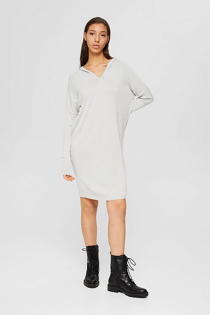 Knit dress with LENZING™ ECOVERO™, PASTEL GREY, overview