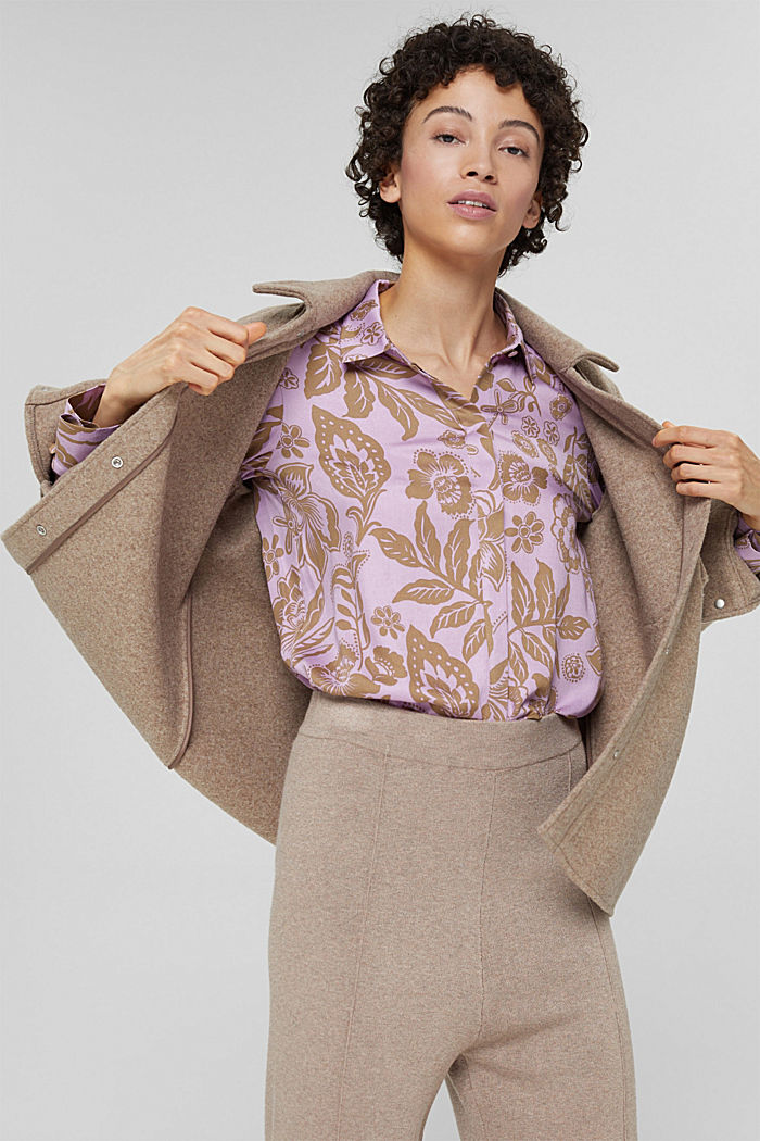Blusa con estampado floral, LENZING™ ECOVERO™, LILAC, detail image number 5