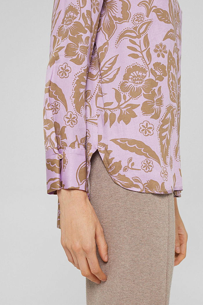 Blusa con estampado floral, LENZING™ ECOVERO™, LILAC, detail image number 2