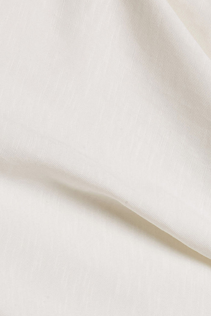 Short sleeve silk-effect blouse, OFF WHITE, detail image number 4