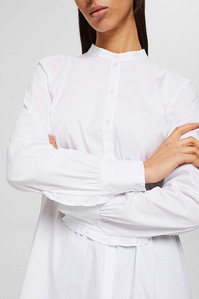 Blouse with frilled details on the sleeves, WHITE, detail image number 2
