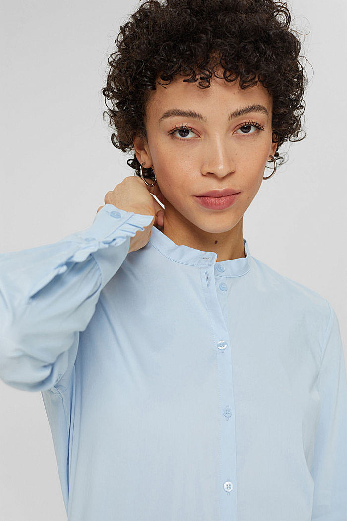 Blouse with frilled details on the sleeves, LIGHT BLUE, detail image number 5