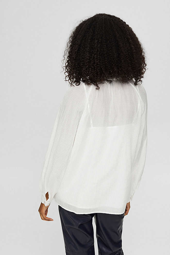 Semi-sheer pussycat bow blouse, OFF WHITE, detail image number 3