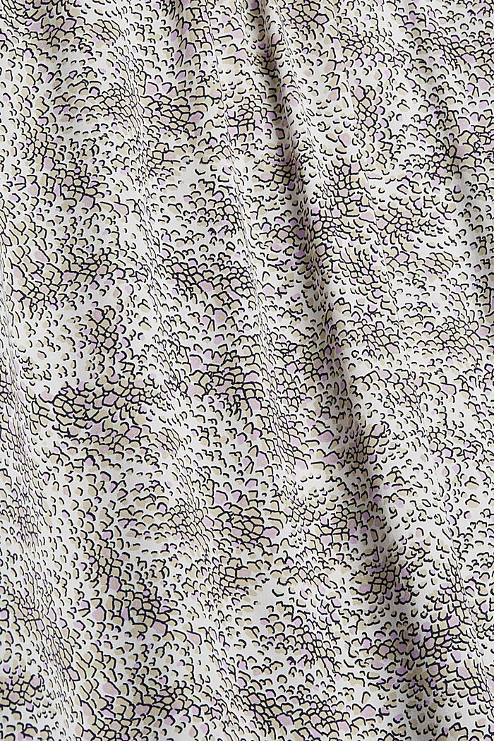 Blouse met motief en strikkoordjes, OFF WHITE, detail image number 4