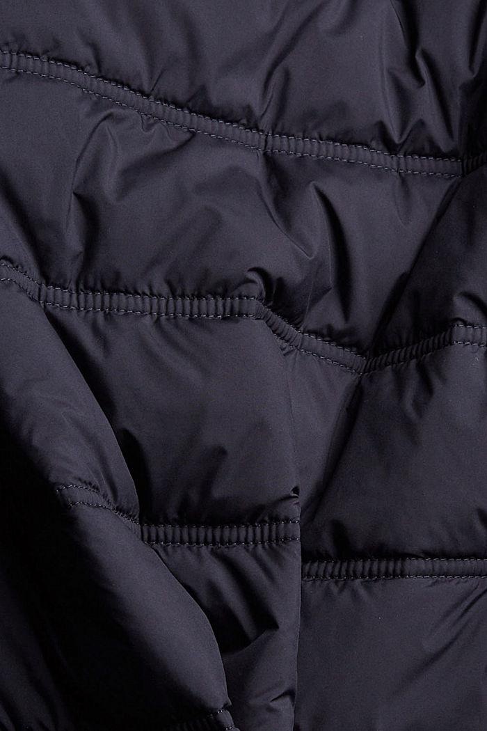 In materiale riciclato: cappotto trapuntato con cinturina da annodare, NAVY, detail image number 4