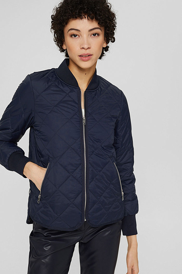 Made of recycled material: Quilted jacket with zip