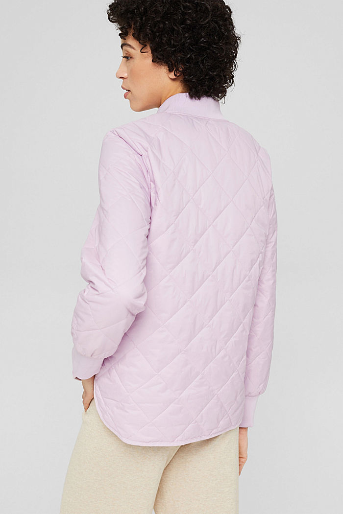 Made of recycled material: Quilted jacket with zip, LILAC, detail image number 3