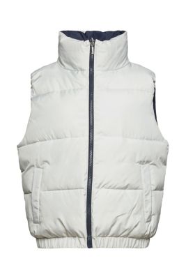 ESPRIT En matière recyclée : Gilet matelassé réversible