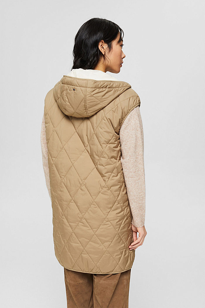 Recycled: Quilted body warmer with padding, KHAKI GREEN, detail image number 3