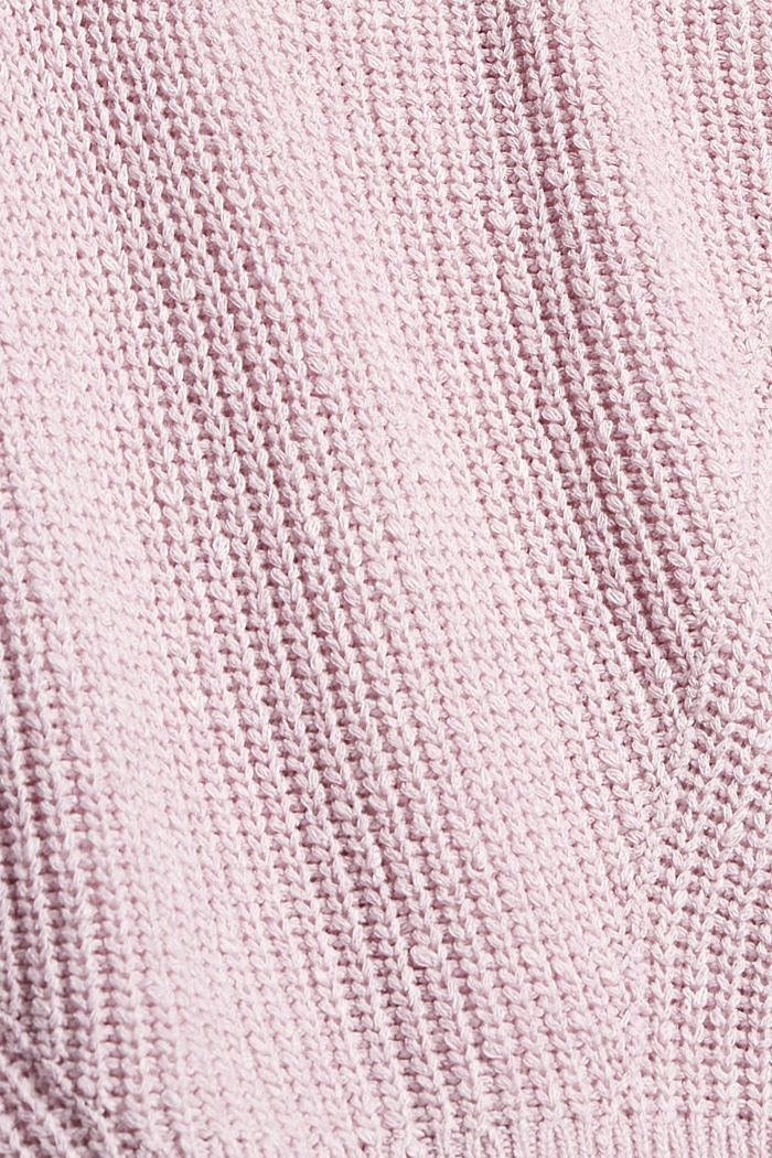 Grobstrick-Pullover aus Baumwoll-Mix, LILAC, detail image number 4