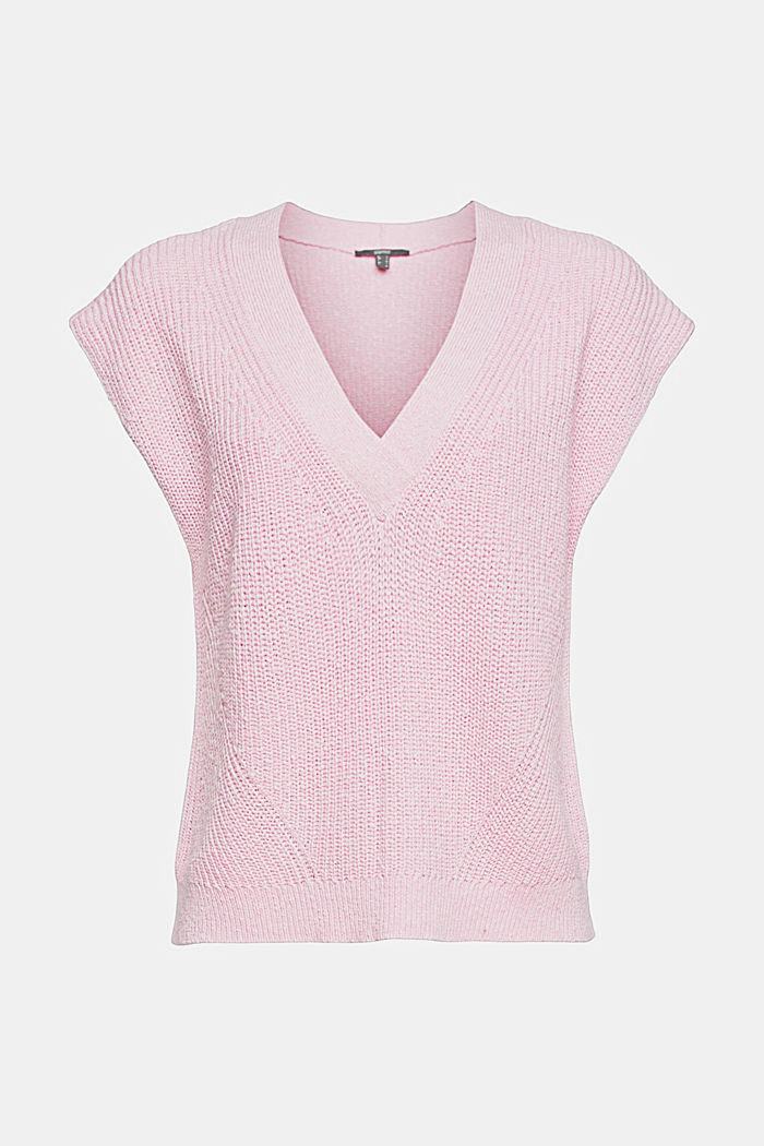 Cotton blend sleeveless jumper, LILAC, detail image number 6
